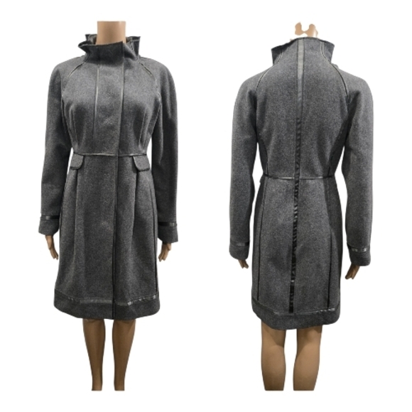 Vintage Y2K Philosophy di Alberta Ferretti Mock-Neck Trench Coat Size 2 - Picture 6 of 11